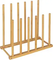 Household Essentials Bamboo and Metal 6 Pair Boot Rack, Natural