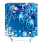 Blue Drops Of Water Snow 3D Shower Curtain Polyester Bathroom Decor Waterproof