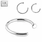 14K White Gold NOSE LIP Piercing Hoop Ring EAR Daith Helix Tragus Snug Jewelry