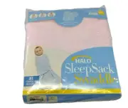 HALO SleepSack Baby Swaddle NB Newborn to 3 Months 6-12 lbs Pink Open Package