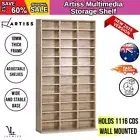 Artiss 528 DVD/1116 CD Storage Shelf Media Rack Stand Cupboard Book Unit Oak
