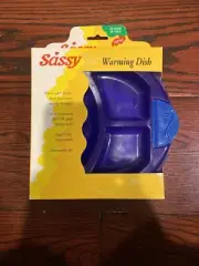 Sassy Warming Dish Partitioned Bowl Purple and Blue New in Package