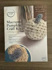 MACRAME White Pumpkin Craft Kit DIY Hobbies 6” NEW Ages 8+ Learning Activity