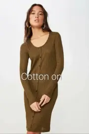 Cotton on Henry Long Sleeve Button Through Mini Dress. Size XL New with Tags