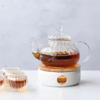 在飛比找ETMall東森購物網優惠-耐熱玻璃茶壺泡茶壺家用煮茶壺單壺可加熱茶具圍爐煮茶保溫底座