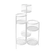 6 Tier Plant Stand Swivel Outdoor Indoor Metal Stands Flower Shelf Rack Garden White