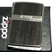 Zippo Rose Wood Dark White Nickel Silver Stripe Oil Lighter Regular Case Japan