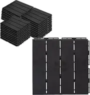 ASTEROUTDOOR Interlocking Deck Tiles Plastic Waterproof Outdoor Flooring 12" x 12" for Patio Garden Deck Poolside Indoor Outdoor, 27 pcs, Gray