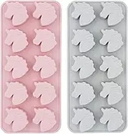 MoldFun 2 Pack Unicorn Head Silicone Molds Set for Making Chocolate Hard Candy Gummy Jello Jelly Small Soap Bath Bombs Baking Cupcake Treat Oreo Cookie Ice Cube Tray