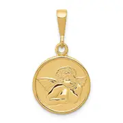 14k Yellow Gold Polished and Satin Raphael Angel Pendant