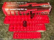 3pc USA 1/4" 3/8" 1/2" Drive SAE SOCKET TRAY HOLDER Organizer ABS Hansen 9301