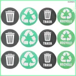 垃圾標誌貼紙標籤垃圾桶分類回收貼花箱標誌DAIDIWES
