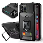 FOR iPhone XS/12/13,Pro,Max Armor Stand Case w/Slide Camera Cover & Card Slot