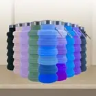 3X Foldable Water Bottle 500ml Collapsible Silicone Drink Outdoor Sport Travel