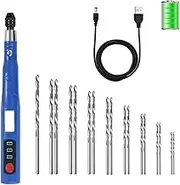 Bjworeye Electric Cordless USB Rechargable Hand Drill Kit for Jewelry Making,Pin Vise Set for Resin Plastic Keychain Polymer Clay