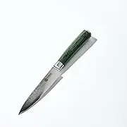 HexClad 5 Inch Utility Knife Japanese Damascus Stainless Steel Full Tang with Pakkawood Handle Precision Tip to Slice Through Hard Vegetables Hand Wash and Towel Dry, Silver