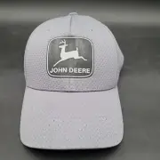 New w/o Tags Gray Mesh John Deere Farm Equipment Hat Cap Elastic Flexfit Closure
