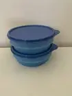Tupperware 500ml Blue Stackable Bowls Containers Set Of 2