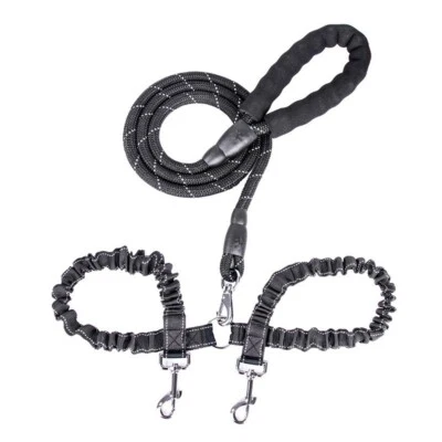 Dogs One Tow Two Leashes Double Heads Pet Leash