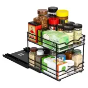 2-Tier Spice Rack Organizer Pull Out Seasoning Rack for Kitchen Cabinet Shelf