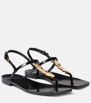 [Versace] Versace V2025 Chain leather thong sandals AU 10 black