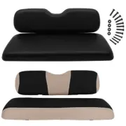 For E-Z-GO ST ST Sport Rear Golf Cart Cushion Set With Light Brown Cover