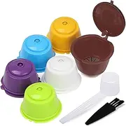 Reusable Coffee Pods Reusable Coffee Capsule for Dolce Gusto with Spoon and Brush Set of 6 Refillable Colorful Coffee Capsule Filters