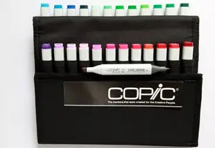 【品 · 創藝】精品美術-日本Copic 麥克筆黑色帆布收納包-24入