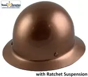 MSA Skullgard Full Brim Hard Hat With Ratchet Suspension - Copper