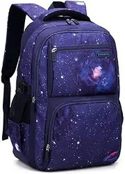 [MITOWERMI] Boys Backpacks for Primary Junior School Lightweight Kids Backpack Galaxy Space Bookbags for Boys Girls