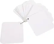 GLSTOY 1 Set Blank Flash Cards with Rings Index Cards for Studying Easy to Write Pre Punched for Students Teachers and Daily Note Taking