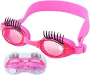 Swimming Goggles for Girls - Funny Eyelash Glasses Kids Swimming Goggles | Waterproof Swimming Goggles UV Protection Anti-Fog with Glasses Case Suitable for Swimming Party