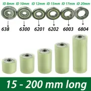 PU Polyurethane Steel Core Roller With Two Bearing Guiding Wheel Flat Belt Idler