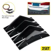 Universal 8x Body Rear Lower Bumper Diffuser Fin Shark ABS Spoiler Protect Black