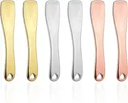 Gosknor 6pcs Mini Metal Makeup Spatula, 3 Colors Reusable Mini Skincare Scoop Applicator with Storage Box Beauty Cosmetic Spoon Practical Facial Tools for Eye Cream Mask Lotion Moisturizer