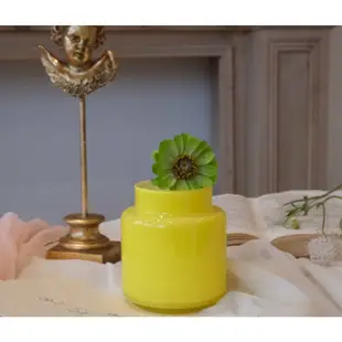 歐洲進口檸檬黃玻璃居家小花器花瓶