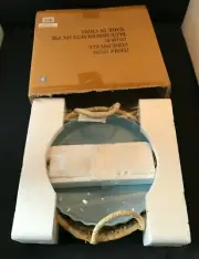 Blue Stoneware Pie Plate With Basket And Pie Cutter NIB