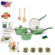 Versatile Non-Stick Cookware Set - 10-Piece Induction Friendly Kitchen Essential