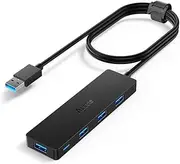Aceele USB Hub 3.0 Splitter with 4ft Extension Long Cable Cord [Charging Not Supported], 4-Port Extra Slim Multiport Expander for Desktop PC, PS4, Laptop, Surface Pro, iMac, Flash Drive, Mobile HDD