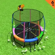 6ft Kahuna Trampoline Free Safety Net Spring Pad Cover Mat Basketball Set New