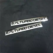 2x Black Silver Chrome 6.7L TURBO DIESEL Metal Badge Sticker Emblem Decal Engine (for: MG)