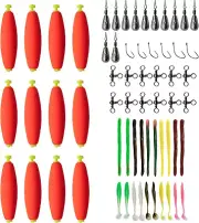 Bobbers for Fishing Floats Set Popping Corks for Saltwater Freshwater Rig Tackle