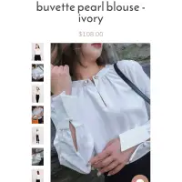 在飛比找蝦皮購物優惠-PETiTE STUDiO 珍珠襯衫buvette pear