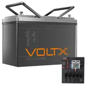 VoltX 12V 100Ah Lithium Battery + Switch Panel ON-OFF Control Box (Connect 12 Devices)