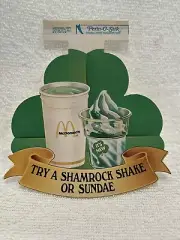McDonalds 1980 VTG Shamrock Shake OR Sundae Crew Badge Paper Stick On VERY RARE!