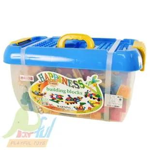Playful Toys 頑玩具 方形桶裝積木310片 626020 (大顆粒 台灣製造 積木 樂高相容 優質積木 益智 趣味 兒童玩具)