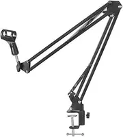 Fahgaer Desktop Microphone Stand Adjustable Microphone Stand with F-Clamp,Suitable for 1.75in Diameter Mics