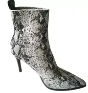 NEW STEVE MADDEN Size 8.5 Black White Snake Print Stretchable Fabric Boots