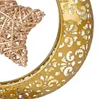 Tabletop Moon Lamp Iron Openwork Pattern LED Hanging Moon Shape Decorative N New