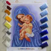 Bead embroidery.Diagram.Bead cross stitch kit.N-0247 Madonna and Child.